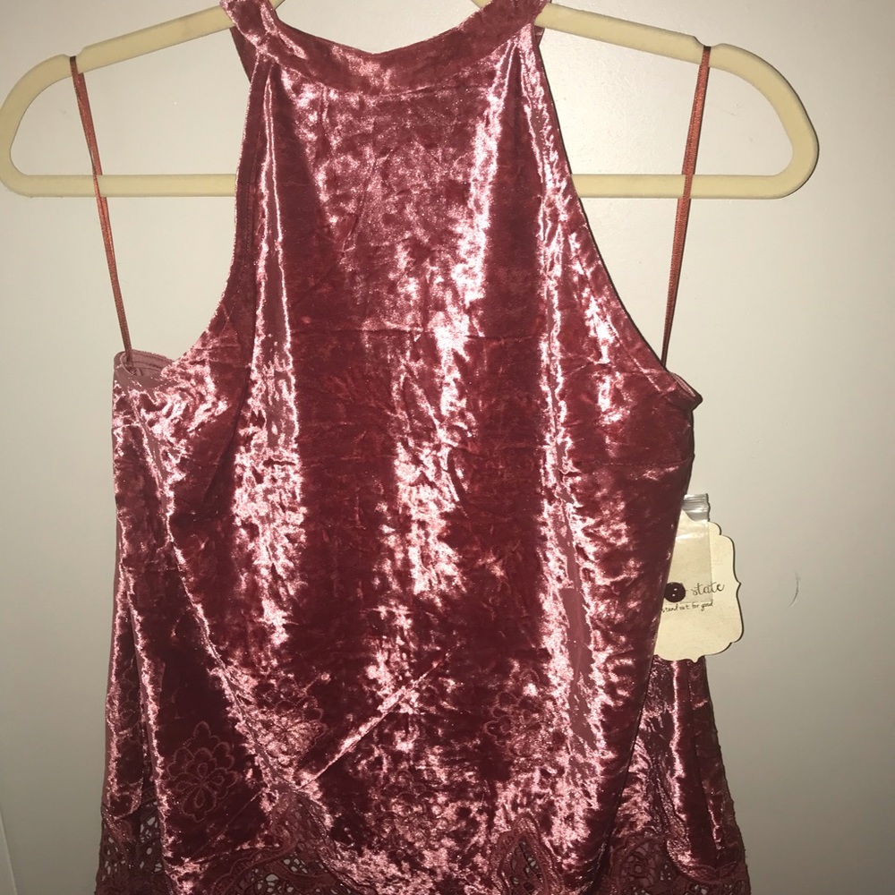NWT Altar’d State Mauve Velvet Halter Top